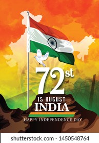 15th August Happy Independence Day India Stock Vector (Royalty Free ...