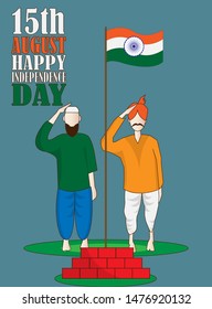 15th august happy independence day illustration vector image