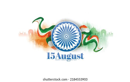 15th August Happy Independence Day Of India, New Concept Har Ghar Tiranga In Hindi Text With Hand Holding Indian Flag 