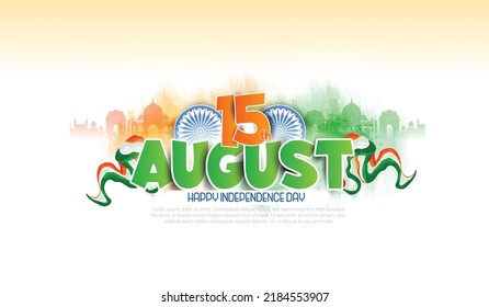 15th August Happy Independence Day Of India, New Concept Har Ghar Tiranga In Hindi Text With Hand Holding Indian Flag 