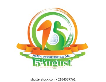 15th August Happy Independence Day Of India, New Concept Har Ghar Tiranga In Hindi Text With Hand Holding Indian Flag 