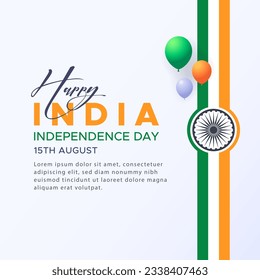 15th August Happy Independence Day India Celebrating 76 years. Vector Design Illustration. indian national day. India independence celebration 15th august. Template for Banner