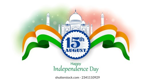 15th August, Happy Independence Day of India shopping sale and promotion advertisement background in vector