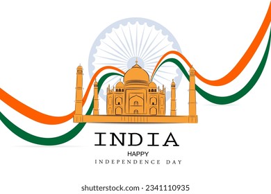 15th August, Happy Independence Day of India shopping sale and promotion advertisement background in vector