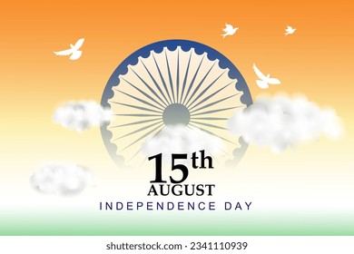 15th August, Happy Independence Day of India shopping sale and promotion advertisement background in vector