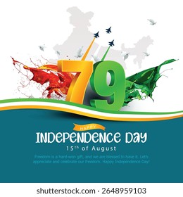 15th august happy independence day India 78 years logo greetings. abstract vector illustration design.