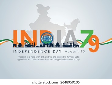 15th august happy independence day India 78 years logo greetings. abstract vector illustration design.