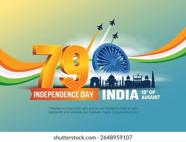 15th august happy independence day India 78 years logo greetings. abstract vector illustration design.