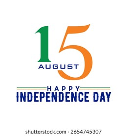 15 de agosto feliz Día de la Independencia de la India Ilustración vectorial.