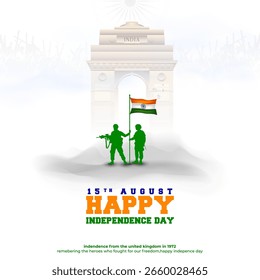 15 de agosto Feliz Día de la Independencia de la India Publicación en redes sociales Plantilla gratis
