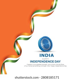 15th august happy independence day democratic India 80th with Indian flag. abstract vector illustration design