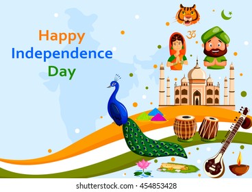 Illustration Happy Republic Day India Background Stock Vector (Royalty ...