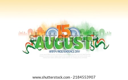 15th August Happy Independence Day Of India, New Concept Har Ghar Tiranga In Hindi Text With Hand Holding Indian Flag 