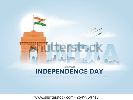 15th of August, Happy independence day of India. Creative vector illustration design.