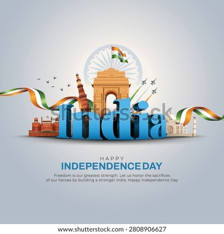 15th august happy independence day democratic India 80th with Indian flag. abstract vector illustration design