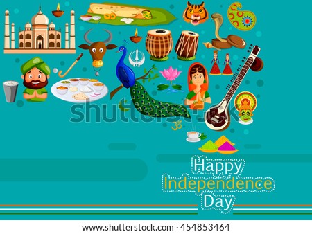 15th August, Happy Independence Day of India in vector background