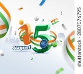 15th august independence day creative brush effect background