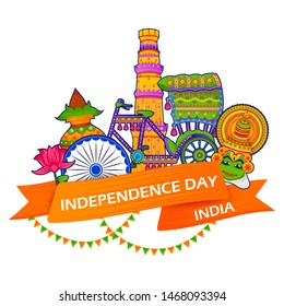 15th August Independence Day of India tricolor background in vector