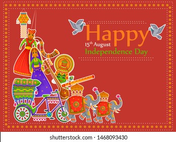 15th August Independence Day of India tricolor background in vector