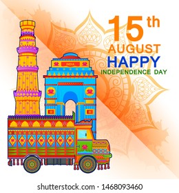 15th August Independence Day of India tricolor background in vector