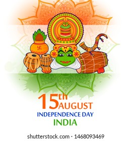 15th August Independence Day of India tricolor background in vector