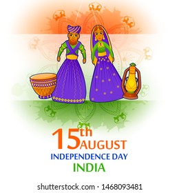 15th August Independence Day of India tricolor background in vector