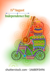 15th August Independence Day of India tricolor background in vector