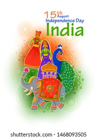 15th August Independence Day of India tricolor background in vector