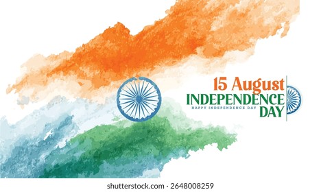 15th August Independence Day Of India With Patriotic Symbolism, Featuring The Tricolor, Monuments, And A Symbolic Chakra, Symbolizing Unity, Freedom, And Cultural Heritage.