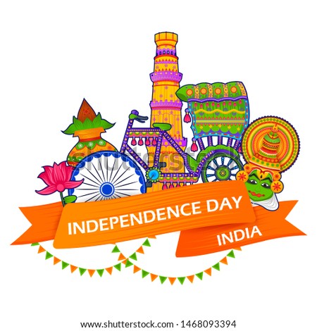 15th August Independence Day of India tricolor background in vector