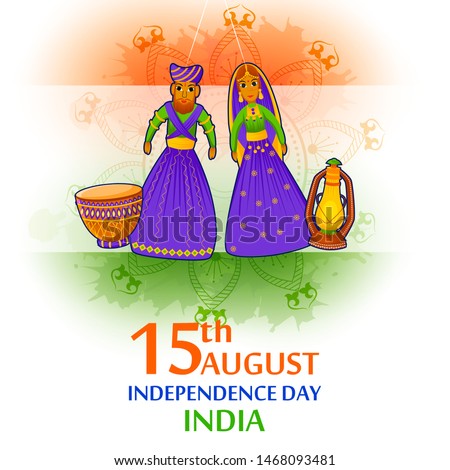 15th August Independence Day of India tricolor background in vector