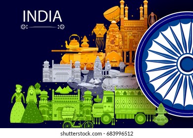 15th August Independence of India tricolor background in vector