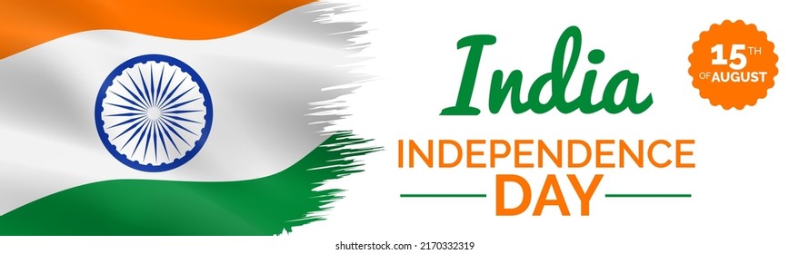 15th August India Happy Independence Day  banner design vector illustration