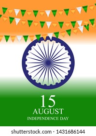 15th August India Independence Day celebration background. Vector Illustration EPS10