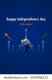 15th August India Independence Day Social Media Story , India independence day. story, vector illustration of 15th August.