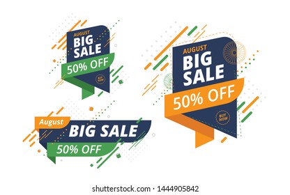 15th August Indian Independence Day  Big Sale Banner Design Template Set with 50% Discount Tag