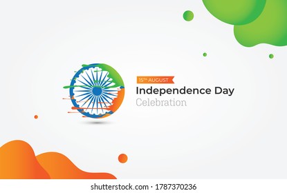 15th August Indian Independence Day Celebration Greeting Background Design Template