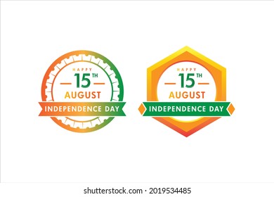 15th August Indian Independence Day concept logo, Stamp, Signs, Symbols 