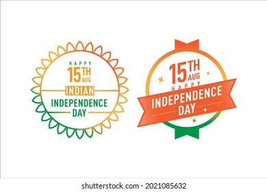 15th August Indian Independence Day concept logo, Stamp, Signs, Symbols, Unit, Tag, Logo design, Badge, 