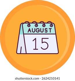 15 de Agosto Línea Vector Icon Design