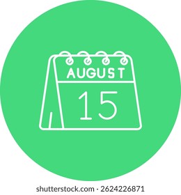 15 de Agosto Línea Vector Icon Design