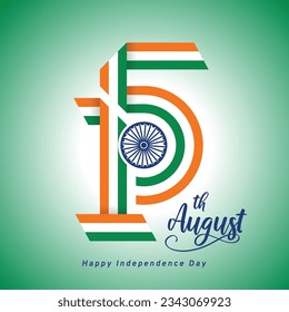 15th August logo, post, template, Independence Day