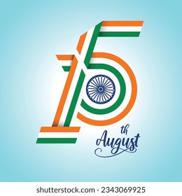 15th August logo, post, template, Independence Day
