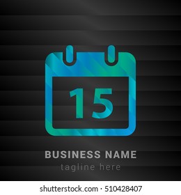 15th Calendar Blue,Green and Black silk fashion premium icon / Logo