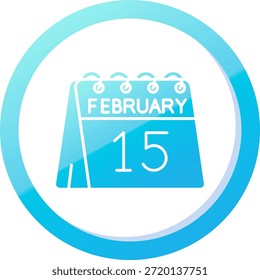 15 de Febrero Línea Vector Icon Design