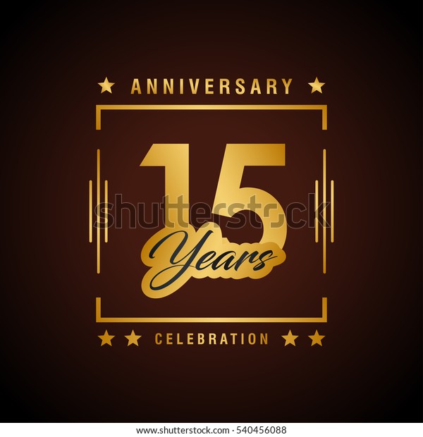 15th Golden Anniversary Logo Laurel Wreath Stock Vector (Royalty Free ...