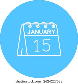 15 de Enero Línea Vector Icon Design