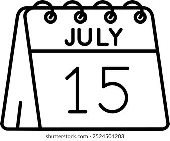 15 de julio Línea Vector Icon Design