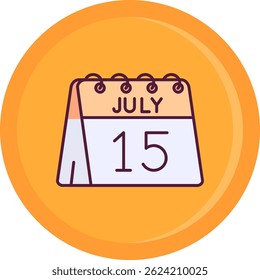 15 de julio Línea Vector Icon Design