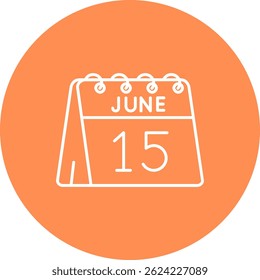 15th of June Line vector Icon Design